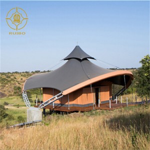 Gyári előre gyártott luxus PVDF membrán anyag acélszerkezetű szálloda ház sátor