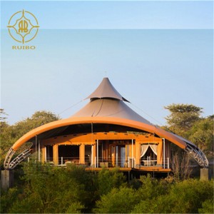 Gyári előre gyártott luxus PVDF membrán anyag acélszerkezetű szálloda ház sátor