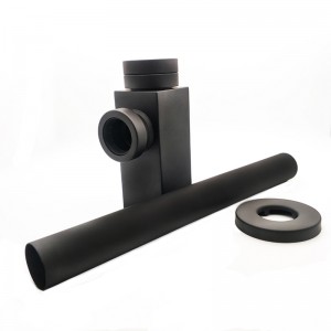 Négyzetes sárgaréz fekete matt szifon a mosogatóhoz