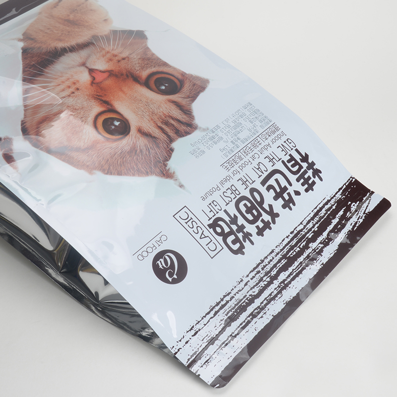 OEM újrazárható cipzár műanyag vízálló kisállat macskaeledel-táska egyedi méretű