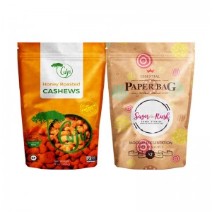 Táska cipzáras kézműves papírral, élelmezési csomagolás Ziplock táska, Doypack, egyedi nyomtatással