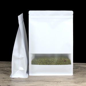 Fehér könyv Csomagoló táska Fagyos ablaktámasz az oldalsó tömítéssel Cipzáros csomagolózsákok