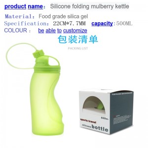 Hordozható kreatív szilikagél vízcsésze élelmiszer-besorolású kültéri sportos személyiség vizes palack futó fitness hordozható sportcsésze