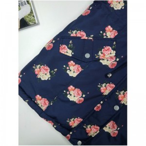 Hölgyek NAVY FLOWER PRINT PUFFER COAT RLWPC0003
