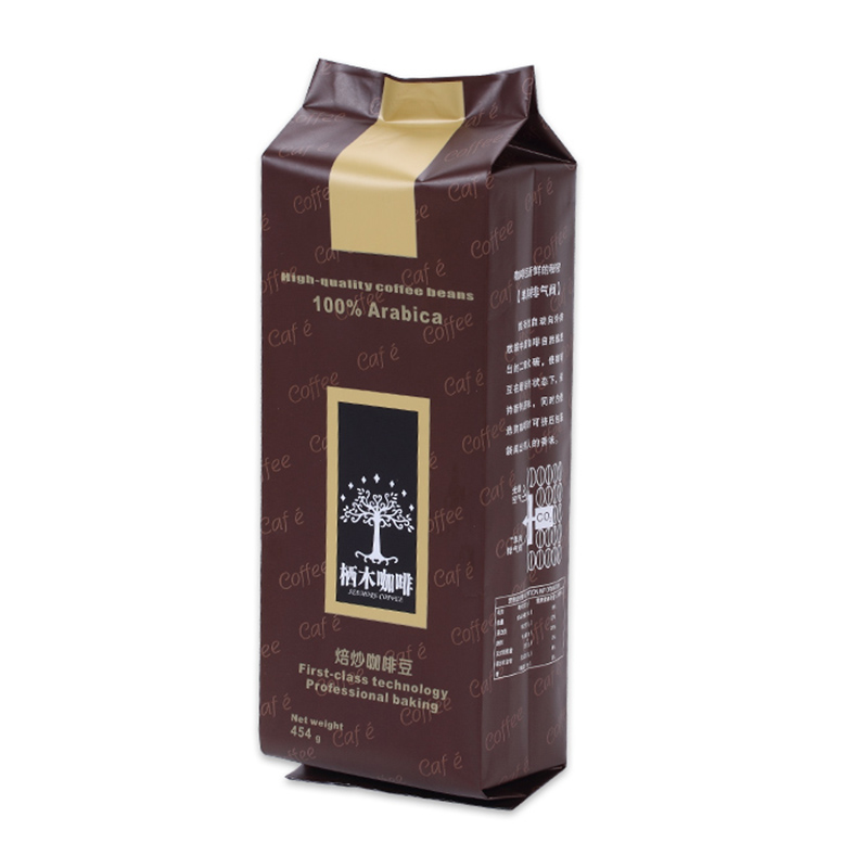 Kávézacskó Ziplock csomagolás Kávézsák szeleppel ellátott ónkötéssel Egyedi nyomtatott, biológiailag lebontható légtelenítő kávézsákok egyedi nyomtatással, lapos alsó