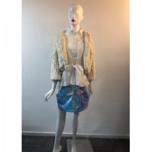 Hölgyek fehéres rövid szőrmedzseki RLWF0016