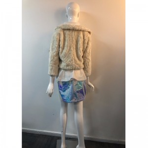 Hölgyek fehéres rövid szőrmedzseki RLWF0016