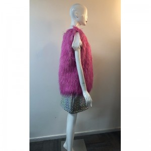 Hölgyek MAGENTA SHAGGY GILET RLWF0023