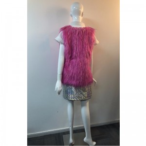 Hölgyek MAGENTA SHAGGY GILET RLWF0023
