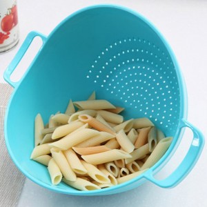 Szilikon vízelvezető kosár konyhai praktikus csatornakosár dupla fogantyúval Taomi kosár gyümölcs- és zöldségkosár