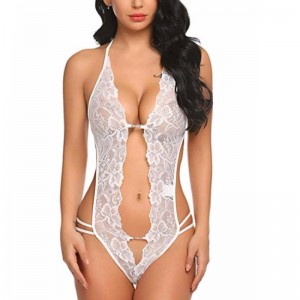Szexi női mély mackók fehérnemű csipke babydoll mini Body in White Red Green Rose-team