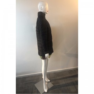 Hölgyek magas galléros kabátja feketében RLWPC0062