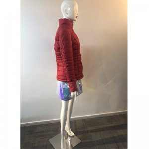 Hölgyek magas galléros kabátja a vörös RLWPC0063-ban