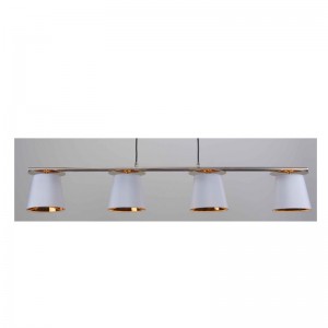 függő lámpa szövet árnyalattal, fehér árnyalatú arany belsejében