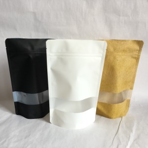 Újrahasznosítható PET / PE magas akadályú cipzáras tasak ablakokkal ellátott élelmiszerek csomagolására