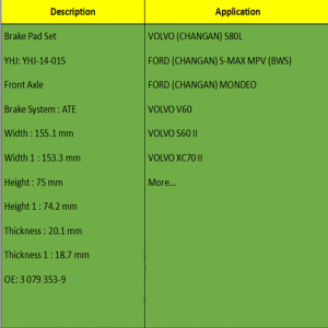 Fékbetétek (OE: 3 079 353-9)