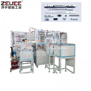 Ablakok és ajtók hardver alkatrészei a tésztához rögzítő kar automatikus összeszerelési berendezése