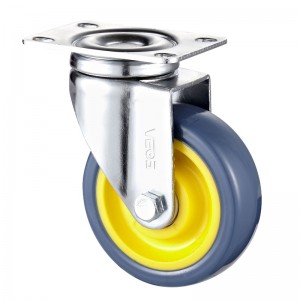 Közepes igénybevétel - krómozott ház narancssárga TPE kerékkel 1