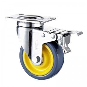 Közepes igénybevétel - krómozott ház narancssárga TPE kerékkel 1