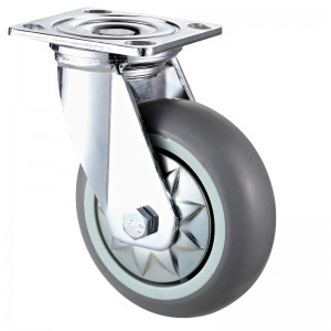 Nagy teherbírású - krómozott ház fekete TPE kerékkel13