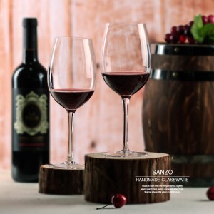 SANZO akril úszó borospohár kézzel festett szár nélküli szemüveg csésze matt levél matrica kézzel fújt