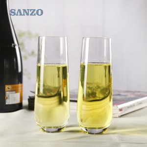 SANZO fekete szárú pezsgő fuvola Testreszabott tiszta pezsgő furulya műanyag pezsgő