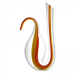 A Sanzo új termékek kézzel fújt ólommentes kristályvörös boroskancsó kör alakú üvegdekanátor ajándékba