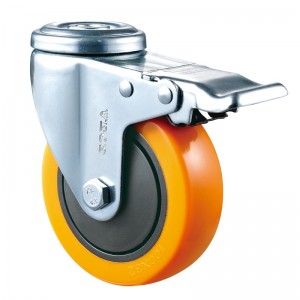 Közepes teherbírású - krómozott ház sárga Diamand TPE kerékkel