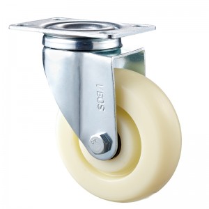 Közepes igénybevétel - krómozott ház fehér TPE kerékkel