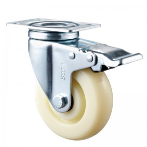 Közepes igénybevétel - krómozott ház fehér TPE kerékkel