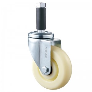 Közepes igénybevétel - krómozott ház fehér TPE kerékkel