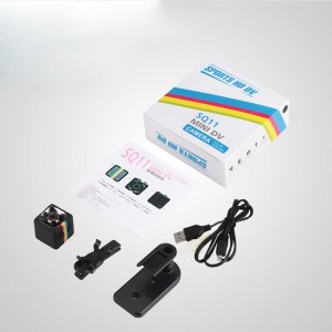 Hordozható valódi HD 720P SQ11 mini zsebkamera, 140 fokos látószög