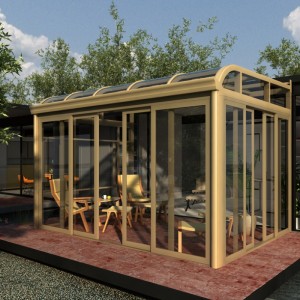 WITOP szabadon álló, modulárisan hordozható, előre gyártott alumínium üvegből készült nappali ház