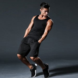 FDMM002-3 férfi fitneszruházat, melegítőnadrág + laza rövidnadrág + szűk nadrág futáshoz