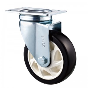 Közepes teherbírású - krómozott ház fehér Diamand TPE kerékkel