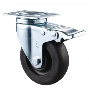 Közepes igénybevétel - krómozott ház fekete TPE kerékkel