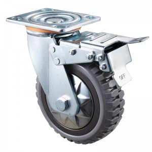 Nagy teherbírású - krómozott ház barna TPE kerékkel