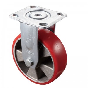 Nagy teherbírású - krómozott ház piros TPE kerékkel