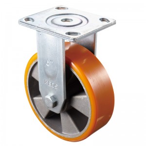 Nagy teherbírású - krómozott ház sárga TPE kerékkel