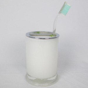 Fehér üveg fürdőszobai kiegészítők készlet