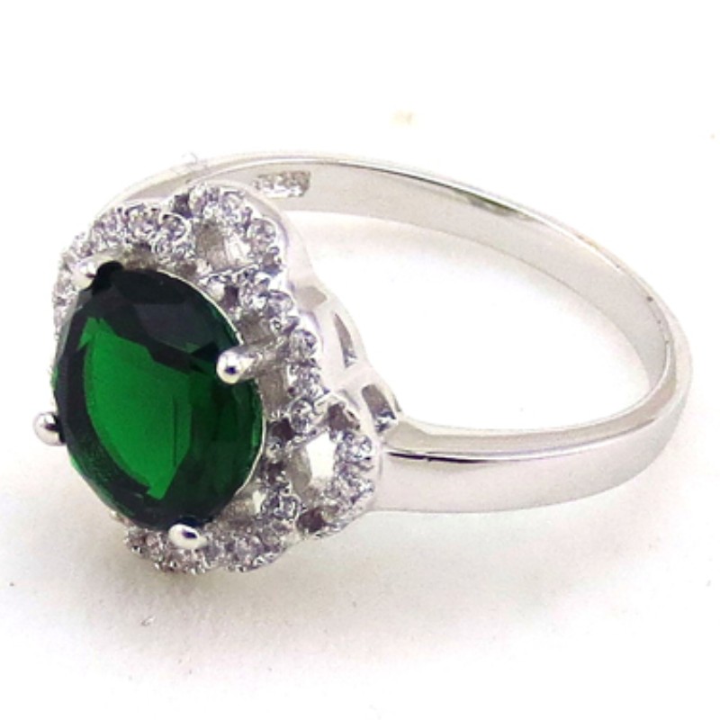 Női eljegyzési gyűrűk köbös cirkónium-gyűrűs szintetikus smaragdgyűrűk