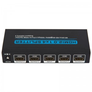 V2.0 HDMI 1x4 Splitter 3D Ultra HD 4Kx2K @ 60Hz HDCP2.2 támogatás