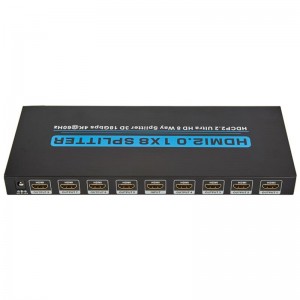 V2.0 HDMI 1x8 Splitter támogatás 3D Ultra HD 4Kx2K @ 60Hz HDCP2.2