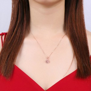 925 ezüst rózsa arany medál puha rózsaszín nyaklánc szív nyaklánc nyaklánc