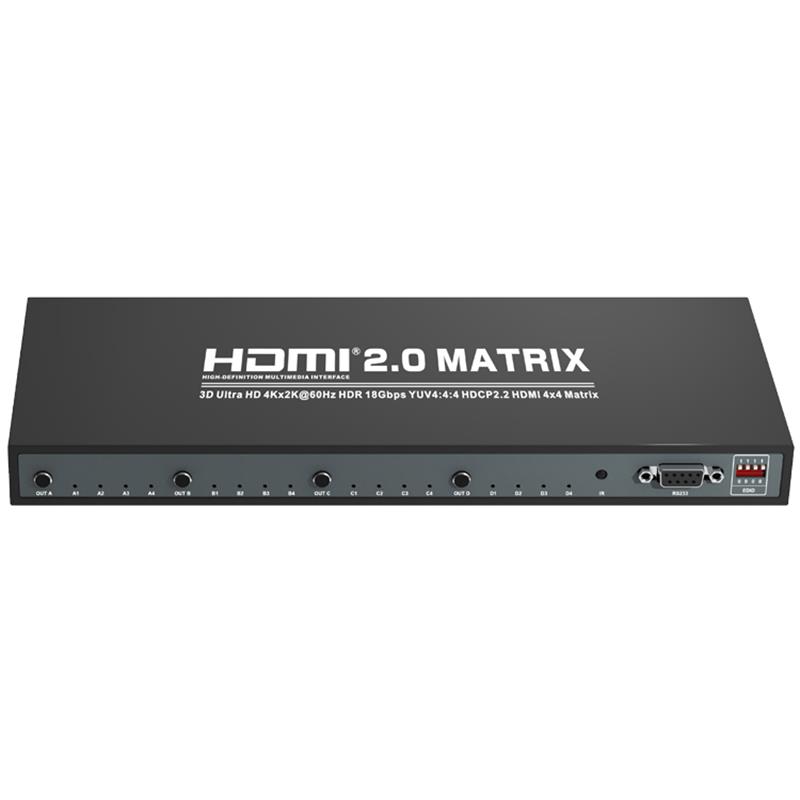 V2.0 HDMI 4x4 Mátrix Támogatás Ultra HD 4Kx2K @ 60Hz HDCP2.2 18 Gbps
