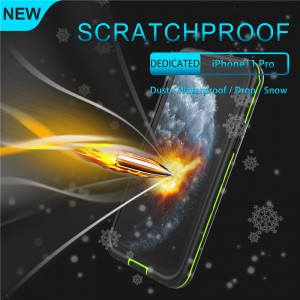 Általánosan vízálló kézitelefon vízálló táska iphone vízálló telefon az iphone 11 pro számára (fekete), szilárd színű hátlappal