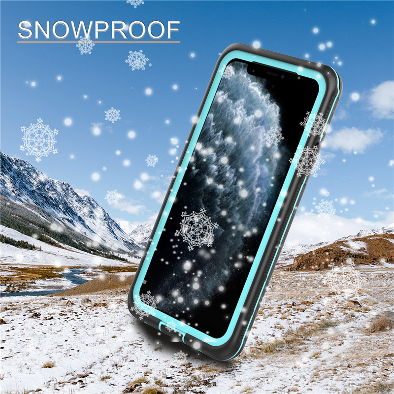 Az iphone védők esetében vízálló műanyag vízálló vízálló vízálló vízálló táska az iphone 11 pro max (kék) esetében, szilárd hátlappal