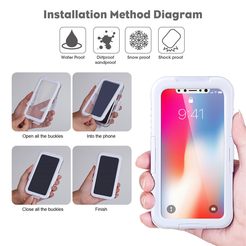 Víz- és ütésálló iphone tok vízálló tok közel hozzám víz alatti telefon kamera tok iPhone XS-hez （Fehér)