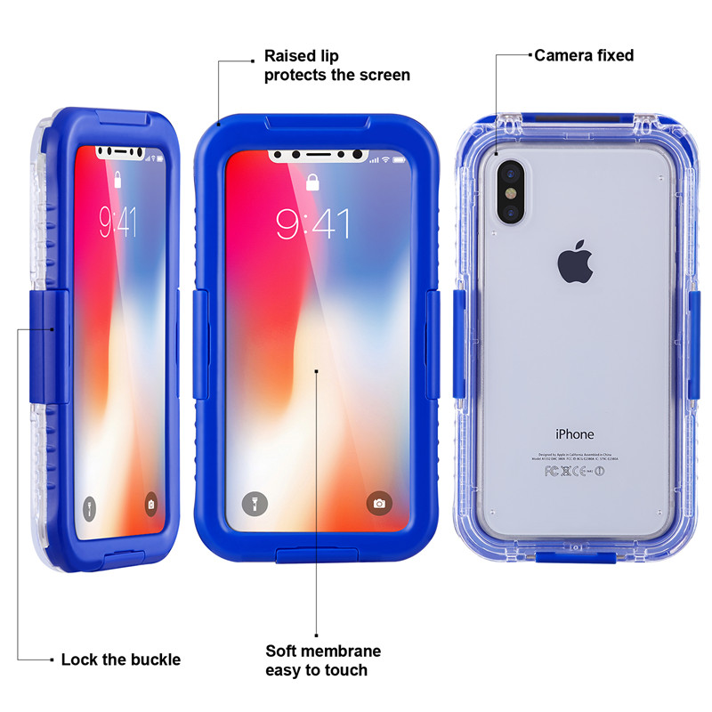Az IP68 iphone-eset a legjobb vízálló telefonfülke az úszáshoz, az iPhone XS-es esetre (Blue …)