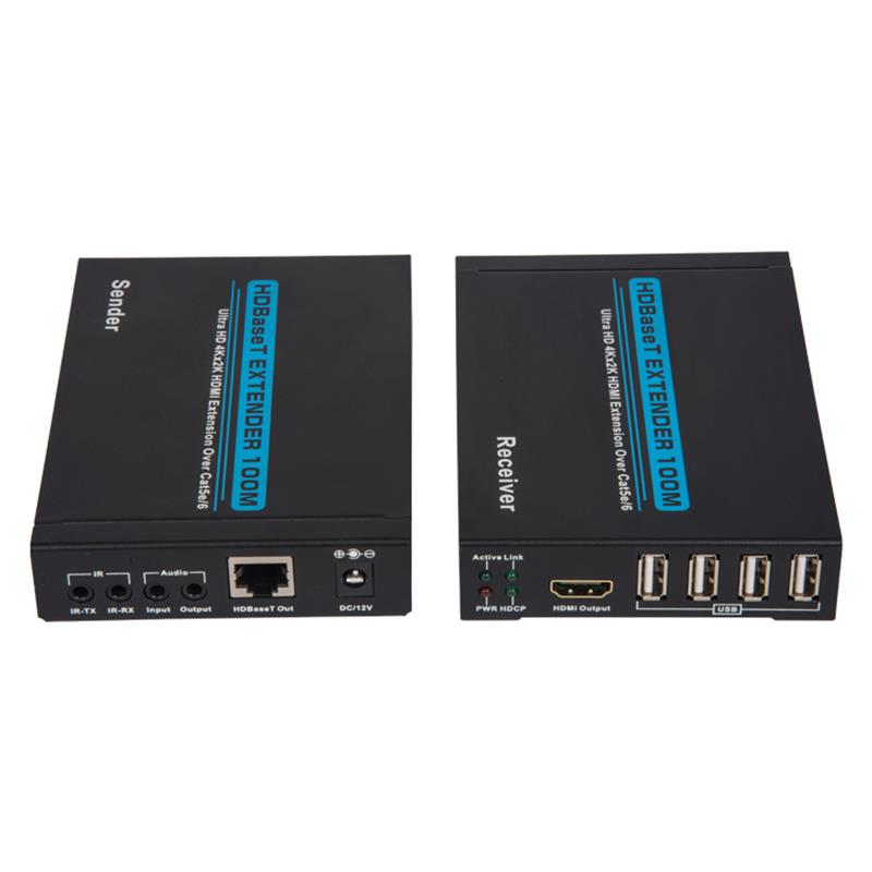 V1.4 4K Baset HDMI KVM Extenter 100m over one cat5e/6 cable100m@4Kx2K/30Hz